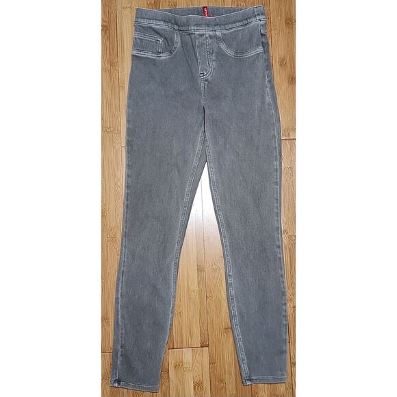 Spanx Jean-ish Ankle Leggings Pants Women's S Small Petite Gray Pull On Stretch - Picture 1 of 11